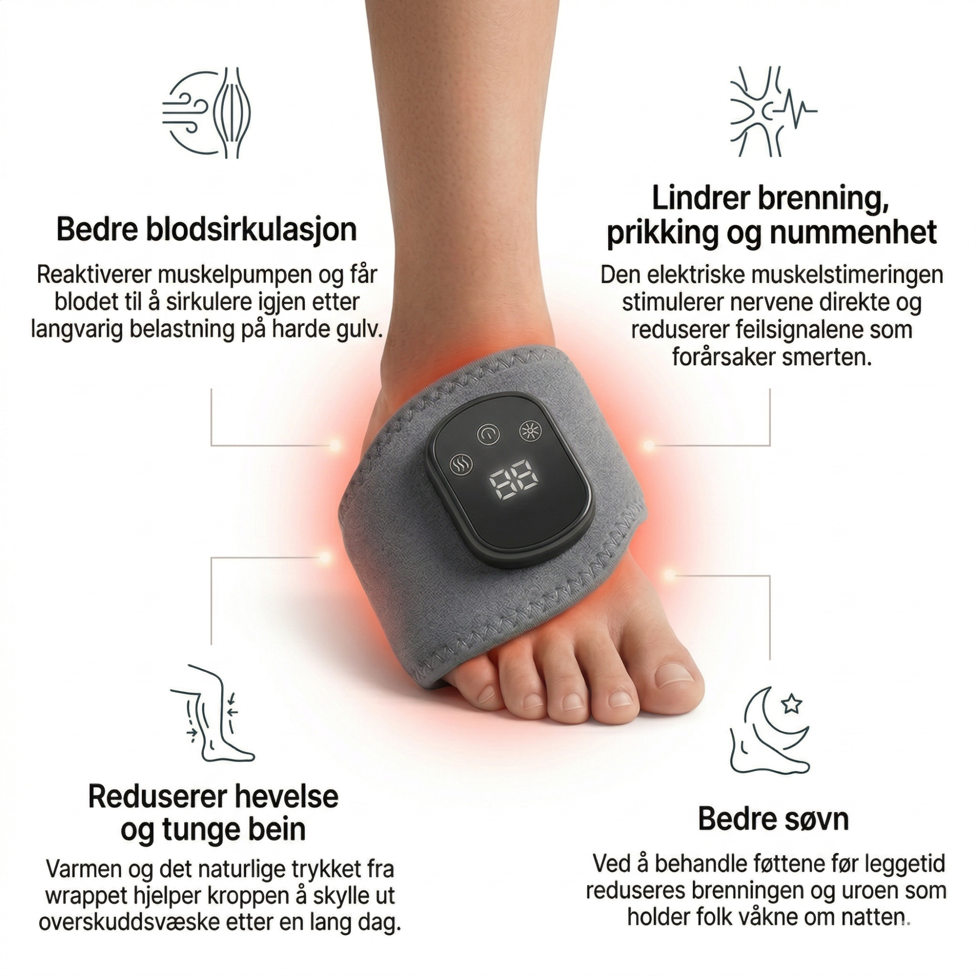 PulseStep -  Elektrisk Oppvarmet Fotmassasje